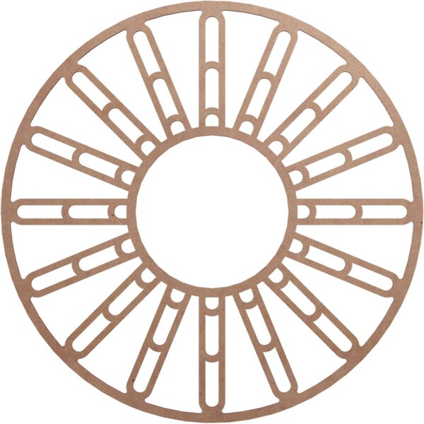 Ekena Millwork Hale Wood Fretwork Pierced Ceiling Medallion, Wood (Paint Grade), 30"OD x 10 7/8"ID x 3/8"T CMWP30X30X0375HHMF - main